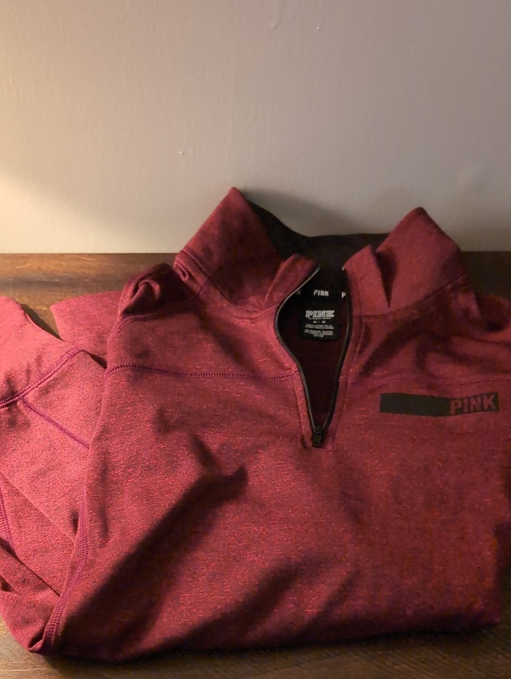 PINK Victoria's Secret Maroon Half-Zip Pullover